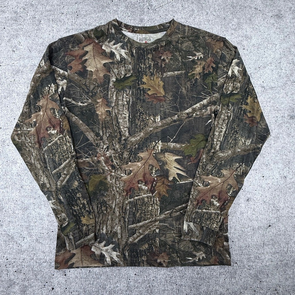 Red Head Brand Real Tree Brown Camo Lightweight Long Sleeve Tee Mens Small